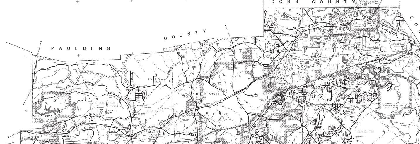 GDOT 1995 Map_US 78 through Lithia Springs, Douglasville, Winston and Villa Rica