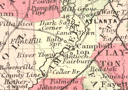 Historic Atlas of Georgia Counties_Campbell_1863map